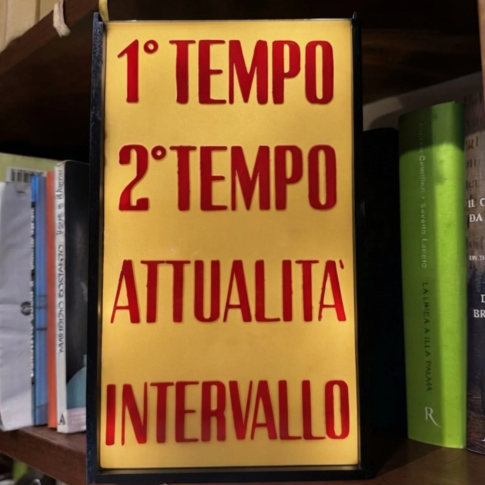 INSEGNA LUMINOSA 1° TEMPO — 2° TEMPO — ATTUALITÀ — INTERVALLO